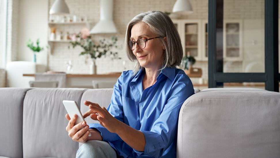 woman using cell phone